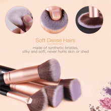 Cargar imagen en el visor de la galería, Pinceles de maquillaje de oro rosa 14 unids NDP45