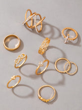 Cargar imagen en el visor de la galería, Anillo de decoración de diamantes de imitación de 10 piezas ✅