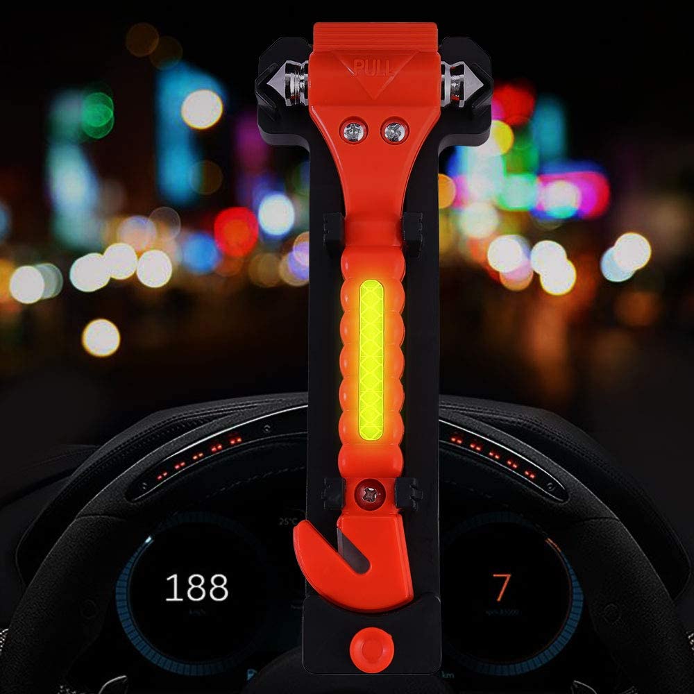Martillo De Emergencia Para Coche - Rompecristales Y Cortacinturones, Con Puntas De Tungsteno