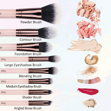 Cargar imagen en el visor de la galería, Juego de 8 brochas de maquillaje, color rosa NDP74