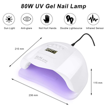 Cargar imagen en el visor de la galería, Lámpara de uñas UV LED, 80 W con 4 ajustes