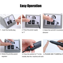 Cargar imagen en el visor de la galería, Juego profesional de taladro de uñas eléctrico para uñas acrílicas