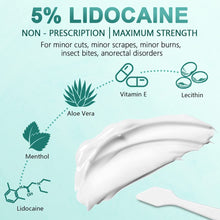 Cargar imagen en el visor de la galería, Crema entumecedora de tatuaje, dura de 6 a 8 horas de anestésico sin dolor, 5% crema de lidocaína máxima resistencia