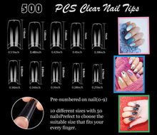 Cargar imagen en el visor de la galería, Juego de 500 puntas de uñas de acrílico para uñas