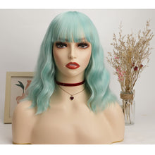 Cargar imagen en el visor de la galería, Pelucas cortas onduladas con flequillo para mujer de 12 pulgadas NDP-7