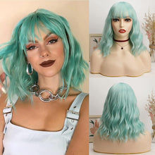 Cargar imagen en el visor de la galería, Pelucas cortas onduladas con flequillo para mujer de 12 pulgadas NDP-7