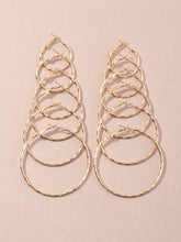 Cargar imagen en el visor de la galería, 6 pares de pendientes de aro de metal ✅