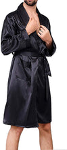 Cargar imagen en el visor de la galería, Albornoz largo de satén para hombre ligero NDP16