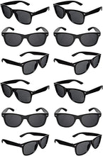 Cargar imagen en el visor de la galería, Gafas de sol negras a granel para fiestas, 12 unidades NDP67