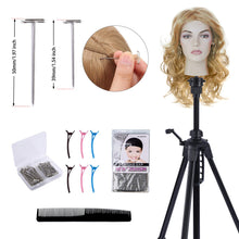 Cargar imagen en el visor de la galería, Cabeza de maniquí de metal con trípode #32