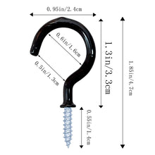 Cargar imagen en el visor de la galería, Paquete de 12 ganchos (negro, 1-1/4 pulgadas) NDP13