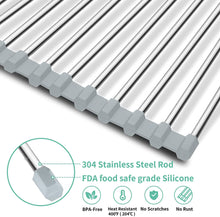 Cargar imagen en el visor de la galería, Estante de acero inoxidable, plegable, de 17.7 x 13.8 in, para fregadero NDP140