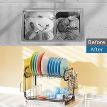 Cargar imagen en el visor de la galería, Estante para secar platos, escurridor de platos de 2 niveles NDP137