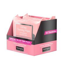 Cargar imagen en el visor de la galería, Toallitas limpiadoras sin aceite Neutrogena Twin Pack, Pomelo rosa