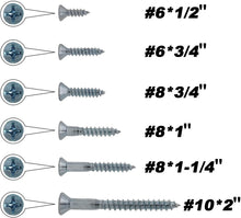 Cargar imagen en el visor de la galería, Kit de tornillos de madera de cabeza plana, 150 piezas NDP12