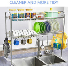 Cargar imagen en el visor de la galería, Estante de secado de platos sobre el fregadero, 2 niveles NDP133