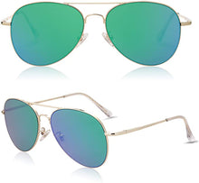 Cargar imagen en el visor de la galería, Gafas de sol de aviador clásicas para mujeres y hombres con montura metálica NDP-97