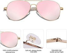 Cargar imagen en el visor de la galería, Gafas de sol de aviador clásicas para mujeres y hombres con montura metálica NDP-97