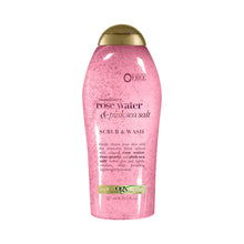 Cargar imagen en el visor de la galería, OGX Exfoliante corporal- Sal marina rosa y agua de rosas, 19.5 oz