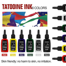 Cargar imagen en el visor de la galería, Juego de tinta de tatuaje 6 colores completos kit de pigmento, 0.7 fl oz NDP-64