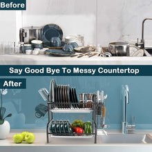 Cargar imagen en el visor de la galería, Organizador de cocina de 2 niveles de acero inoxidable NDP136