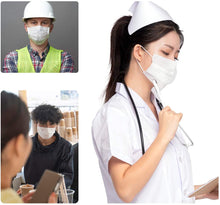 Cargar imagen en el visor de la galería, Máscaras faciales blancas desechables, seguridad transpirable de 3 capas