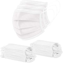 Cargar imagen en el visor de la galería, Máscaras faciales blancas desechables, seguridad transpirable de 3 capas