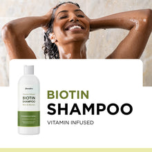 Cargar imagen en el visor de la galería, Champú sin sulfato con biotina queratina y aceite de coco para volumen del cabello 8oz