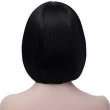 Cargar imagen en el visor de la galería, Peluca de dama, cabello lacio, corto, con flequillo, estilo Bob, 11.4 pulgadas