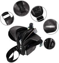 Cargar imagen en el visor de la galería, Mochila de lona lateral para hombre con puerto de carga USB NDP18