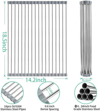Cargar imagen en el visor de la galería, Estante de acero inoxidable, plegable, de 17.7 x 13.8 in, para fregadero NDP140