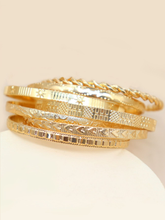 Cargar imagen en el visor de la galería, Pulsera de metal con textura de 7 piezas ✅