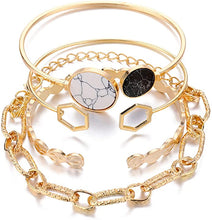 Cargar imagen en el visor de la galería, Pulsera de color oro combinación NDP-53