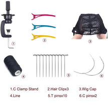 Cargar imagen en el visor de la galería, Cabeza de maniquí con soporte para hacer pelucas