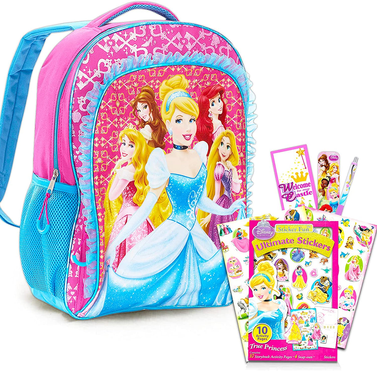 Venta Internacional - Mochila Preescolar Disney Princess + Conjunto 5  Suministros Escolares P/N/N + Mini Mochila Princess 10