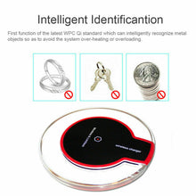 Cargar imagen en el visor de la galería, Cargador inalámbrico Qi Pad de carga rápida iPhone X 8 XS Max XR Samsung S8 S9 Negro