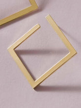 Cargar imagen en el visor de la galería, Pendientes de aro cuadrados de metal ✅
