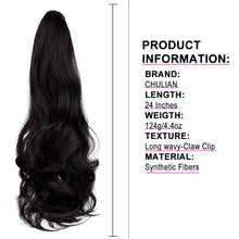 Cargar imagen en el visor de la galería, Extensiones onduladas de cola de caballo con clip 24 pulgadas, NDP43
