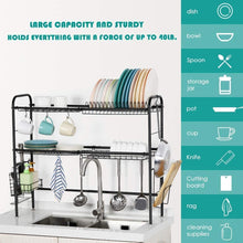 Cargar imagen en el visor de la galería, Estante de secado de platos sobre el fregadero, 2 niveles NDP133