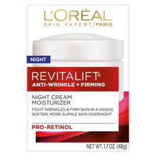 Cargar imagen en el visor de la galería, Loreal Revitalift Hidratante de noche reafirmante antiarrugas 1.7 oz