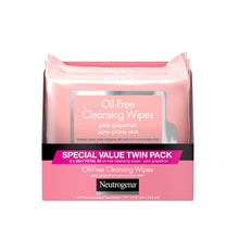 Cargar imagen en el visor de la galería, Toallitas limpiadoras sin aceite Neutrogena Twin Pack, Pomelo rosa