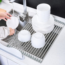 Cargar imagen en el visor de la galería, Estante de acero inoxidable, plegable, de 17.7 x 13.8 in, para fregadero NDP140