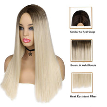 Cargar imagen en el visor de la galería, Pelucas para mujeres con raíces oscuras #30