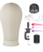 Cargar imagen en el visor de la galería, Cabeza de maniquí con soporte para hacer pelucas