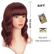 Cargar imagen en el visor de la galería, Pelucas cortas onduladas con flequillo para mujer de 12 pulgadas NDP-7