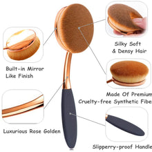 Cargar imagen en el visor de la galería, Set de brochas ovales para maquillaje NDP44