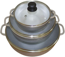 Cargar imagen en el visor de la galería, Natural Caldero tapa de vidrio y ventilación de vapor 3 piezas (1.4/3.4/6.6) cuarto de galón, plata NDP162