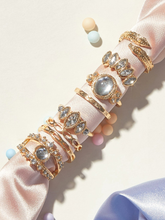 Cargar imagen en el visor de la galería, 8 piezas de decoración de diamantes de imitación y anillos de diseño de hojas ✅