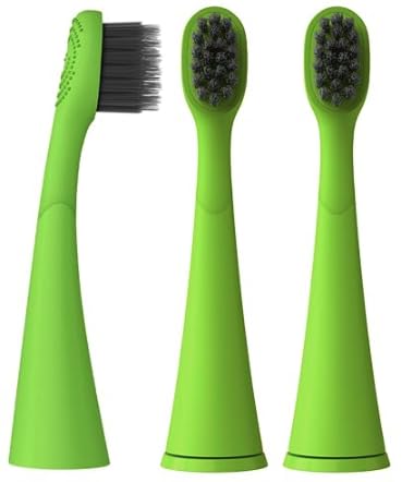 BURST Cabezales de repuesto para cepillos de dientes eléctricos para niños, 3 unidades, color verde, cerdas ln23 ultrasuaves para limpieza profunda, ajuste perfecto con el cepillo de dientes BURSTkids