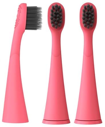 BURST Cabezales de repuesto para cepillos de dientes eléctricos para niños, 3 unidades, color rosa, cerdas ultrasuaves para ln23 limpieza profunda, ajuste perfecto con el cepillo de dientes BURSTkids Sonic